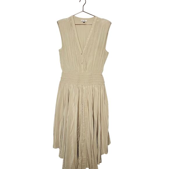 RAMY BROOK Brown Crepe Hourglass V-Neck Smocked Waist Preslie Dress Size XL - Picture 5 of 14